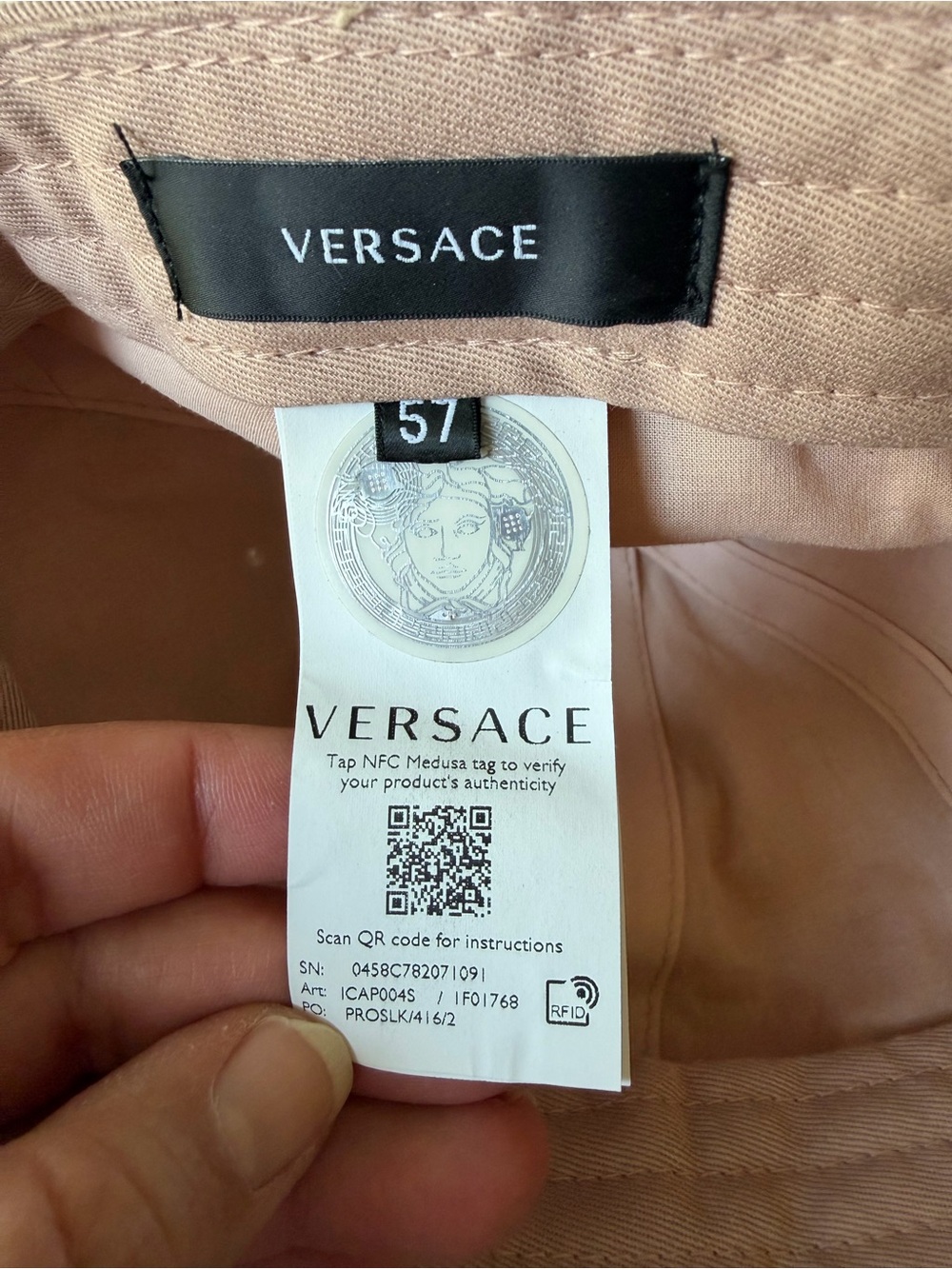 Versace Blush Pink Medusa Baseball Cap - Picture 8 of 9